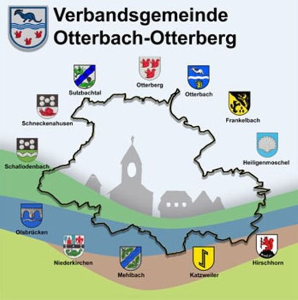 bild mit den Umrissen der Verbandsgemeinde und den Wappen