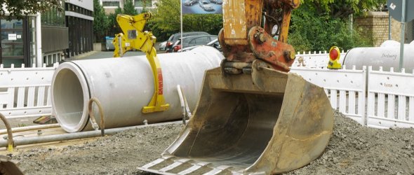Bild Baggerschaufel in einer Baustelle