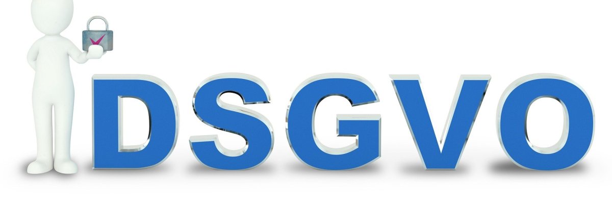 Der Schriftzug DSGVO in blauer Schrift Der Schriftzug DSGVO in blauer Schrift